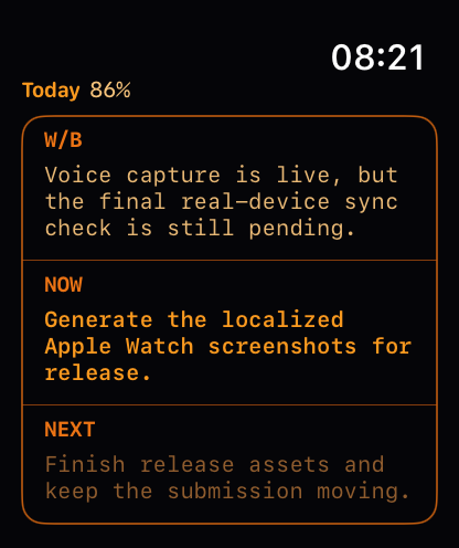 English Apple Watch app screen