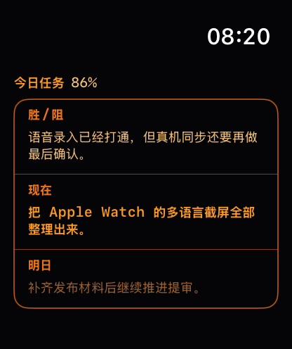 简体中文 Apple Watch app screen
